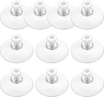 10 Transparante Zuignappen met Schroefdraad Ø 41 mm - Sterke PVC Haak zonder Boren voor Ramen en Glas