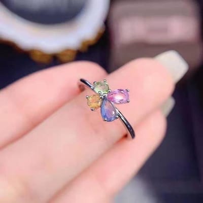 Vente Bague minimaliste Inaly Shine coloré Aaa zircon cubique élégant réglable femmes mariage fiançailles anniversaire bijoux Resizable gray