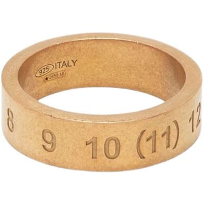 Maison Margiela Digitale Logo Detail 925 Zilveren Ring Unisex ringen Goud SM1UQ0050S12967950 L beige