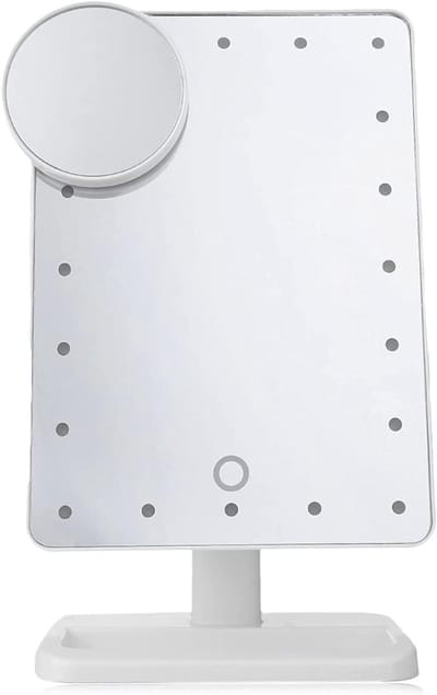 Verlichte Make-up Spiegel - Vergrotende Spiegel - Gezichtsverzorging - Aanraaksensor - 18.5x25.5cm - Roze