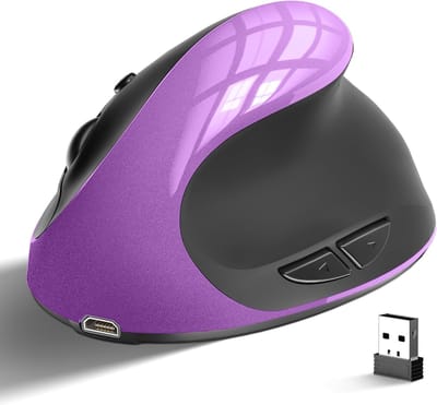 Ergonomische Oplaadbare Draadloze Muis - Instelbare DPI en Comfortabel Ontwerp - Zwarte Draadloze Computermuis voor Precisiegebruik
