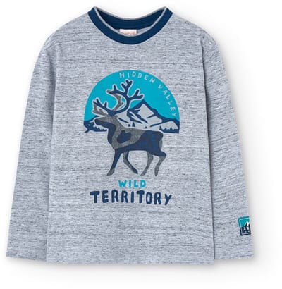 Boboli Knit T-shirt Met Lange Mouwen Grijs 8 Years Jongens