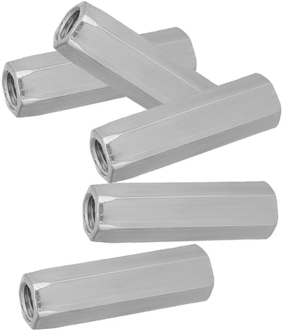 Set van 5 Stuks Galvanized Steel M10 Lange Moeren voor Clutch - Hex Moeren, Draadbevestigingen en Schroefaccessoires