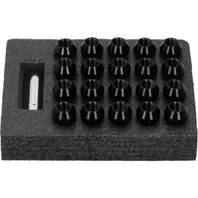 20 stuks Wielmoeren M14x1.5 Draad 2in Hoogte 7075 T6 Aluminium Doorlopend Gat Vergrendelende WielmoerenZwart zwart