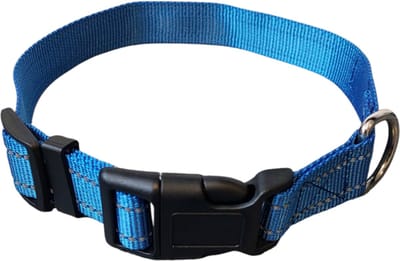 Rieba® Halsband Hond - Hondenhalsband - Reflecterend - Zeer Sterk - Verstelbaar - Geschikt voor elke Hondenriem - Honden - Donkerblauw - Maat L