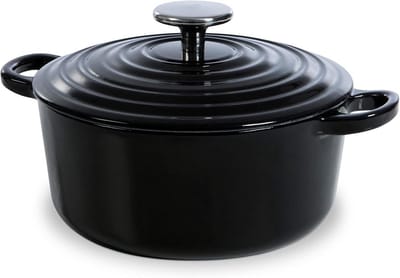Gietijzeren Braadpan 20cm 2,5L met Deksel - Geschikt voor Inductie - Bakken, Smoren en Stoven