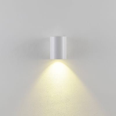 Deko-Light Buitenwandlamp CAN, wit, 1-lamp, Ø 8 cm, IP65, metaal, GU10