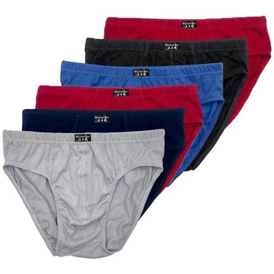 Herenondergoed van 100% katoen, slips met middelhoge taille, los ondergoed voor jongeren, plus dik ondergoed in grote maten 6 stuks 2XL blue