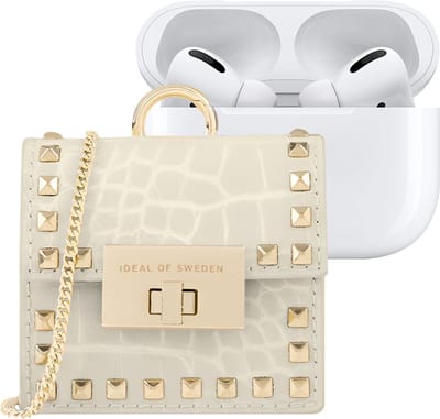 IDEAL OF SWEDEN, Hoesje geschikt voor Apple AirPods Alle Generaties - Zoe Series met Schouderband & Karabijnhaak, Goud