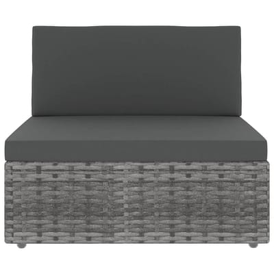 vidaXL - 11-delige - Loungeset - met - kussens - poly - rattan - grijs