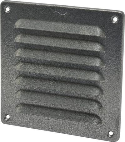 IVC Air muurrooster aluminium | antiek zilver | 15.5 x 15.5 cm | met horrengaas | luchtdoorlaat 40 cm²