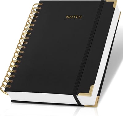 Dik Spiraal Notitieboek B5 College Lijn - Stijlvol Hardcover Linoleum Look - 300 Lijntjes voor School of Werk