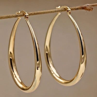 Schitterende Gouden Kleur Dames Oorbellen Mode Gladde Hoepel Oorbellen voor Vrouwen Verloving Bruiloft Sieraden Cadeau gray