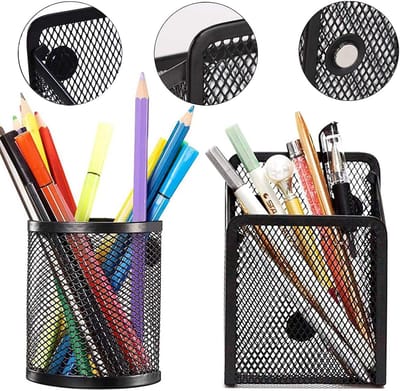 Magnetische Penhouders en Opbergmanden voor Kantoorbenodigdheden - Set van 2 voor Organisatie en Efficiëntie