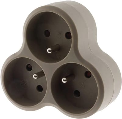 Roterende 3-voudige stekker met 3x16A - Blauw