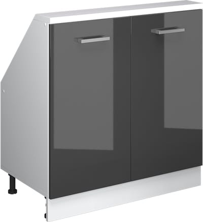 Vicco Rion Kast voor schuine wand – met 2 deuren Antraciet hoogglans/wit