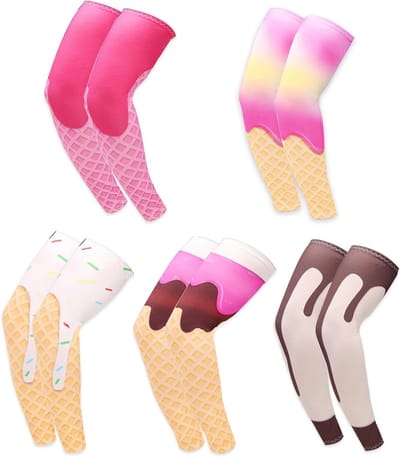 5 Paar Ice Stockings Arm Guards voor Bescherming tegen de Zon, Ademend en Koelend, Ideaal voor Buitensporten en Compressie Sportuitrusting
