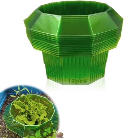 Snail Collars voor Tuin - Snail Protection - Plastic Fence voor Lettuce en Cabbage Planten Beschermt Planten tegen Ongedierte (Green-12)