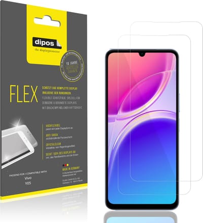 dipos – 2x Beschermfolie geschikt voor Vivo Y05 | 3D Full Cover Screenprotector | 100% Passend