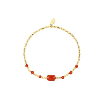 Bijoutheek Armband (sieraad) Staal En Kralen Oranje
