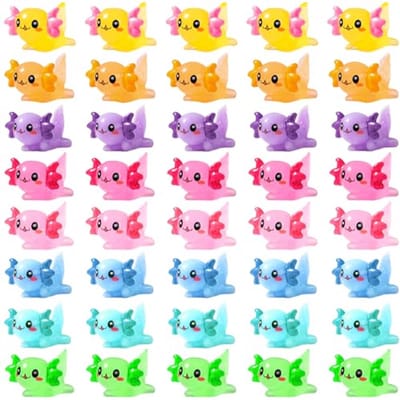40 Stuks Mini Axolotl Figuren voor Aquarium en Decoratie