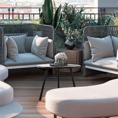 Ronde Salontafel - Bijzettafel - Loungetafel voor Binnen en Buiten - Weer- en UV-bestendig - Zwart