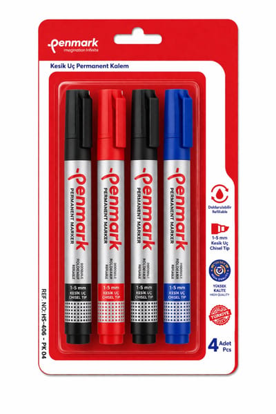 Penmark Permanente Markers - Hervulbaar - 2 - 3 mm - 4 stuks