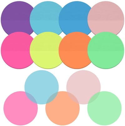 Dailygoody - Sticky Notes - Ronde Sticky Note Tabs - Transparante Planner Accessoires - Neon-kleur - Bijbelstudie Kantoorbenodigdheden - Schoolbenodig...