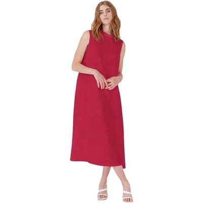 Lange jurk met strik op de rug vrouw Haris Cotton Essentials