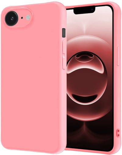 Hoesje - Geschikt voor Apple iPhone 16e / 17e - Sterk & Shockproof - Hoes Cover - Siliconen Case - Lichtroze