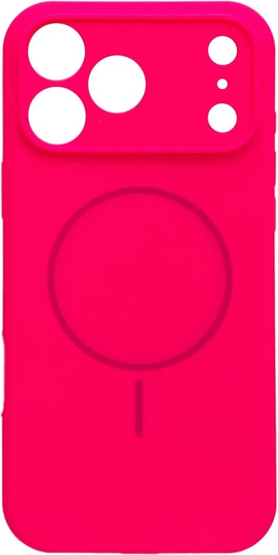 Casemania Hoesje Geschikt voor Apple iPhone 17 Pro Max - Neon Roze - Zachte Liquid Siliconen Magnetisch Back Cover Case - Geschikt voor MagSafe - Telefoonhoesje met Camera Bescherming