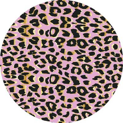 Vinyl | Vloerkleed vinyl rond | Pink P | 95 cm Rond