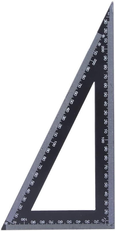 Dailygoods- Timmervierkant 12 Inch - Hoekgraden 30°/60° - Koolstofstaal - Houtbewerkingsgereedschap - Duurzaam - Afmeting 120x300mm - Meetlat