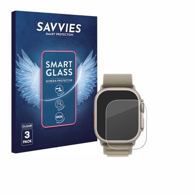 3 Stuks Savvies Screenprotector - geschikt voor Apple Watch Ultra 2 (49 mm) - beschermfolie glas transparant