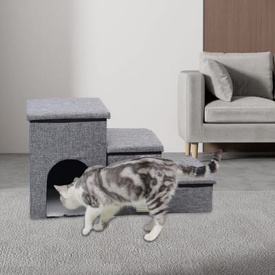 Solidchoice - Dailygoods Opvouwbare trappen Veelzijdige huisdieren Trappen Grappig kattenspeelgoed Verstelbare hondentrap Hondenhellin