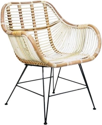 Rotan Stoel Tess - Naturel - Rotan loungestoel - Terrasstoel - 65x55xH80 cm