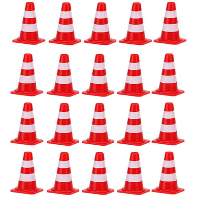 20 stuks Mini Verkeerskegels Miniborden Barricades Scène Wegblokkade Bouw