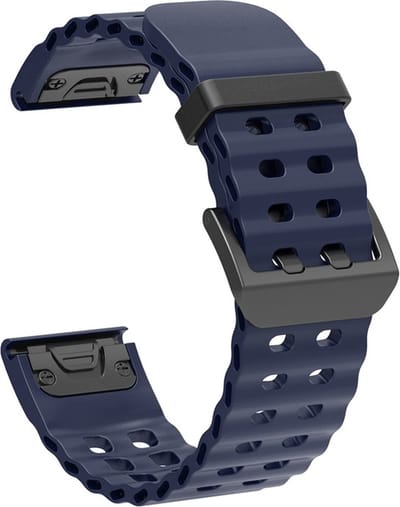 Siliconen bandje - geschikt voor Garmin Fenix 3 / 5X / 5X Plus / 6X / 6X Pro / 7X / 7X Pro / 8 (51 mm) / Quatix 3 / 6X / Tactix (7) / Enduro (2) / Descent Mk1 / Mk2(i) / Mk3i 51 mm / D2 / Epix Pro Gen 2 51 mm - donkerblauw