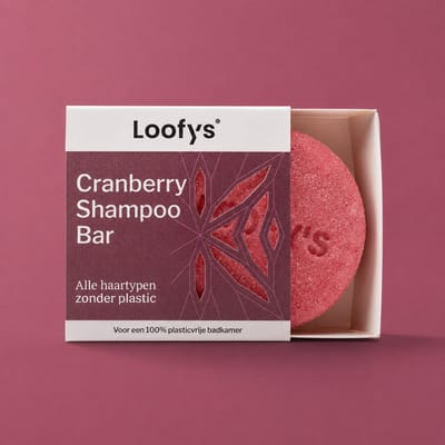 Loofys Shampoo Bar Cranberry – Voor Alle Haartypes – Zonder Siliconen & Parabenen – Vegan & Plasticvrij – 60g