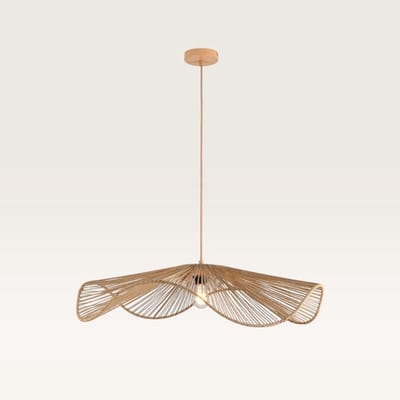 Lusenz - Papieren hanglamp eettafel XL - Bruin - Gevlochten papier - E27 Fitting - Dimbaar - Hoogte verstelbaar - Voor woonkamer, gang, slaapkamer, zolder en hal - Plafondlamp - Klassiek, Moderne lamp - Japandi