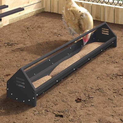 vidaXL - Kippen - voederbak - Zwart - 108 - x - 20,5 - x - 20 - cm - 5 - kg
