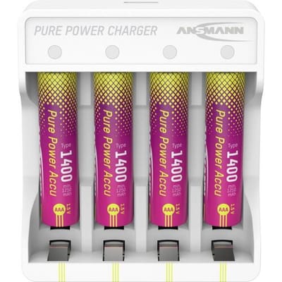 Ansmann Pure Power Set 4× Micro AAA Akkus und Lademodul Oplaadbare AAA batterij (potlood) Li-ion 1250 mAh 1.5 V 1 stuk(s)