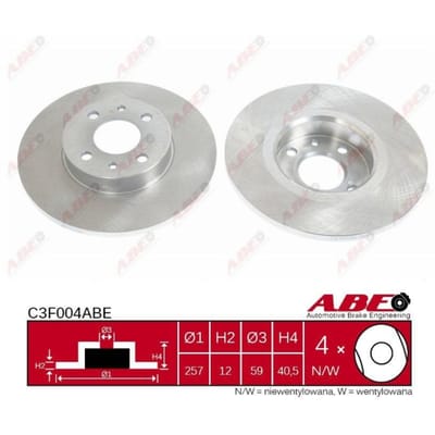 Remschijf ABE C3F004 voorkant, compleet, 1 Stuk