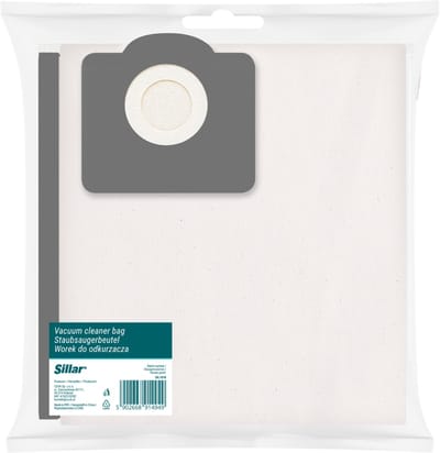 Sillar, Stofzuigerzak, van stof, herbruikbaar, vervangend, geschikt voor stofzuigers van Karcher serie A, K, MV, SE, WD, Electrolux, Hoover, 82,5 x 30 cm, 1 stuk