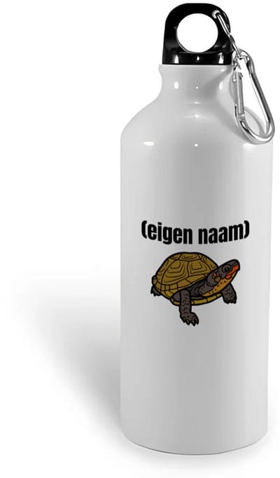 Hacebo® - schildpad met eigen naam waterfles - Schildpad - schildpad liefhebbers - iemand die houdt van schildpadden - verjaardag - cadeau - kado - geschenk - water fles - 400ML
