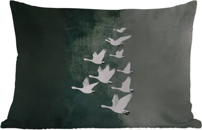 Buitenkussens - Vogel - Japandi - Groen - 60x40 cm - Weerbestendig