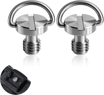 Roestvrijstalen 1/4 Inch D-Ring Bevestigingsschroeven voor Tripod en Monopod, Geschikt voor DSLR Camera's, Kodak en Manfrotto - Professionele Montagebeugels voor Fotografie