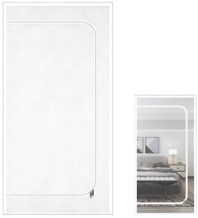 Kattenluik met gaas - voorkomt dat katten ontsnappen naar de woonkamer, slaapkamer en keuken - geschikt voor deuren van 110 x 220 cm - wit