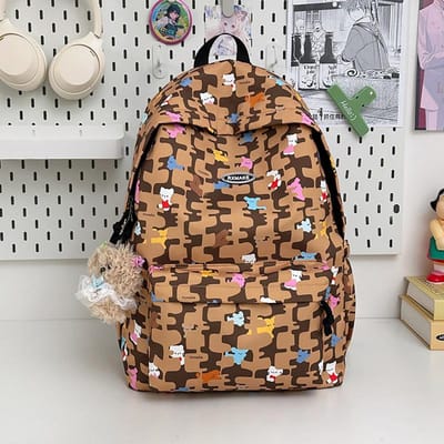 Bloemen Teckel Schooltas Japanse Stijl Schooltas voor Junior en Senior Middelbare School Studenten Zachte Vrouwelijke College Student Rugzak Rugzak .