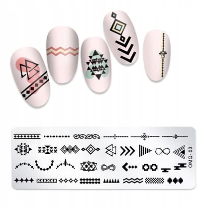 Born Pretty - Plaat voor Nagelstempels - OMQ-03 - Geometrische Symbolen